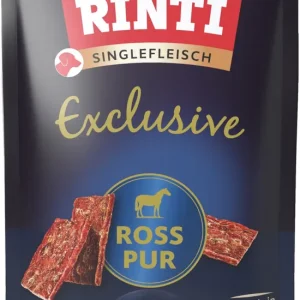Sparpaket 2 x 50 g Rinti Singlefleisch Exclusive Ross pur Hunde Snack Abverkauf